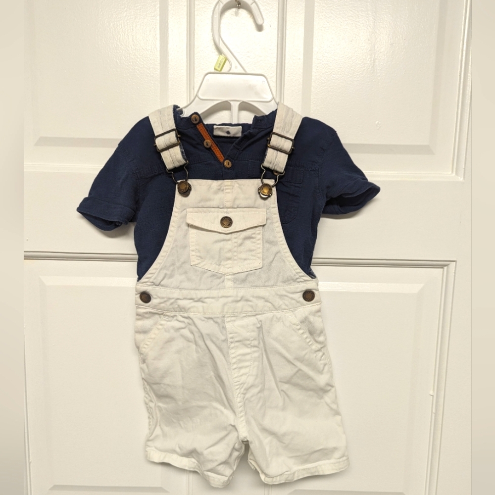 Zara Henley and Overalls 3-6 Months